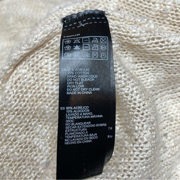 Forever 21 Keyhole Open Back Long Sleeve Sheer Knit Sweater in Cream Tan Small - Picture 6 of 8